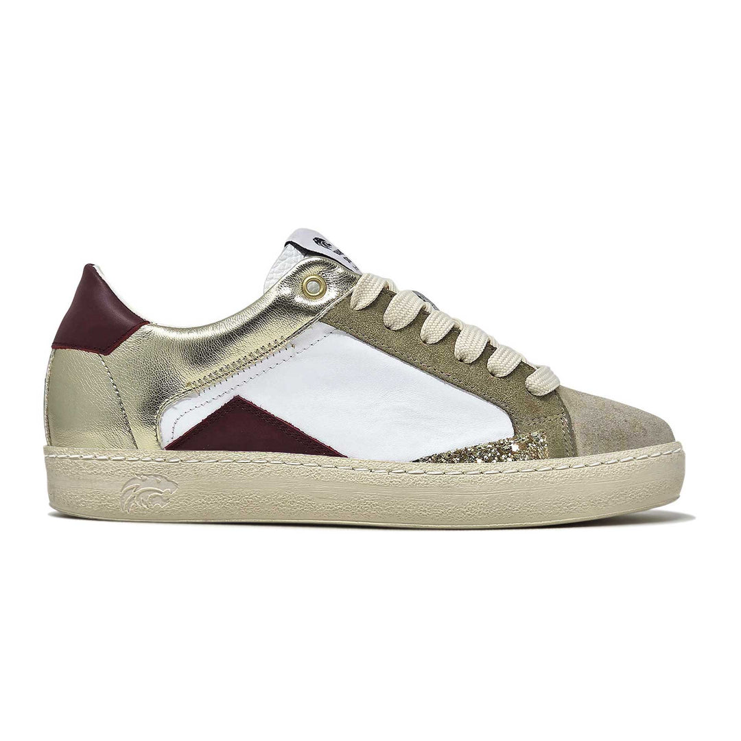 EVAN PELLE BIANCA BORDEAUX ORO