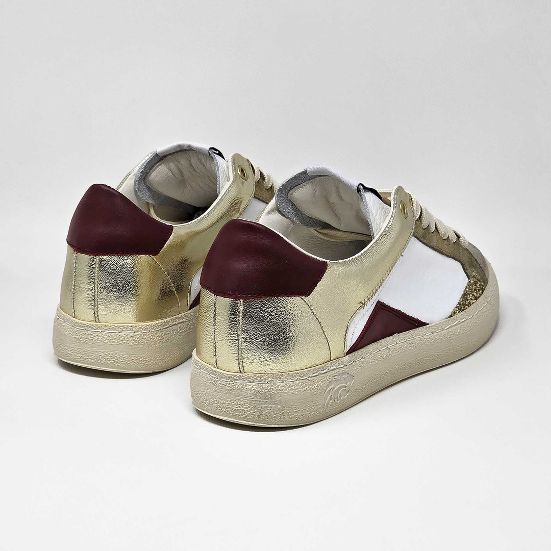 EVAN PELLE BIANCA BORDEAUX ORO