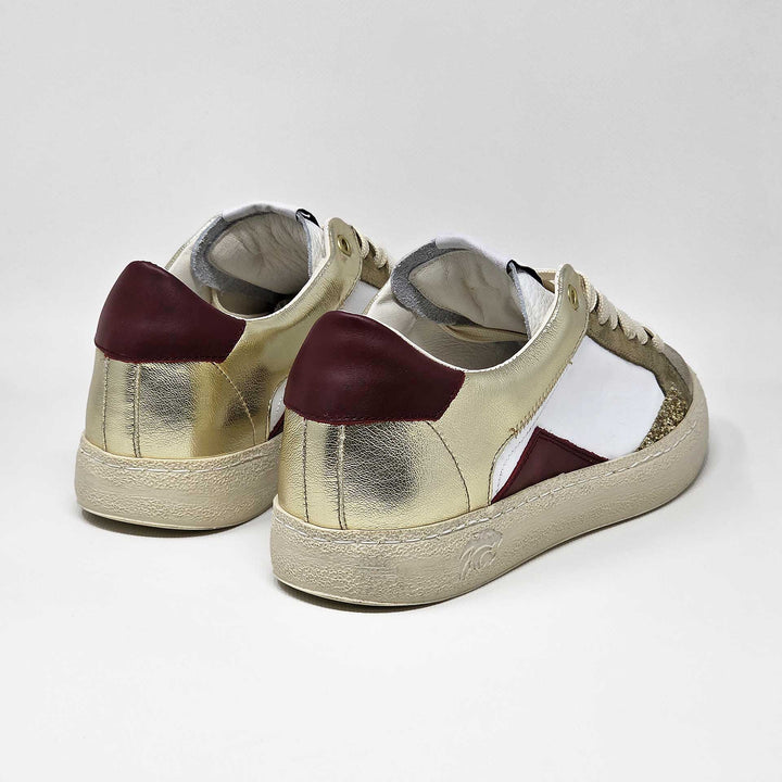 EVAN PELLE BIANCA BORDEAUX ORO