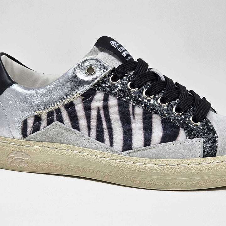 EVAN PELLE NERA ARGENTO MACULATO