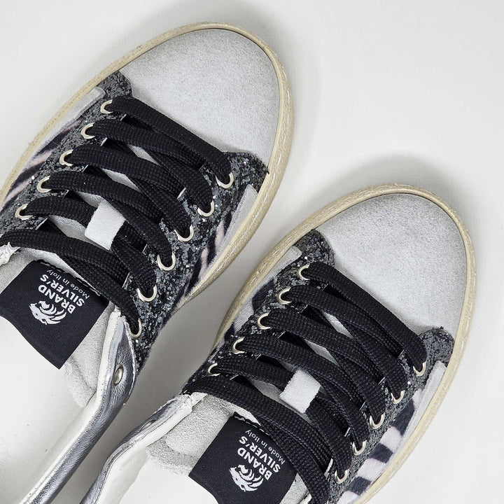 EVAN PELLE NERA ARGENTO MACULATO