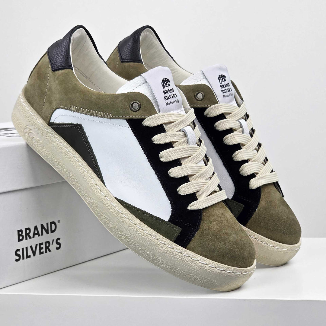 EVAN PELLE BIANCO TAUPE NERO VERDE