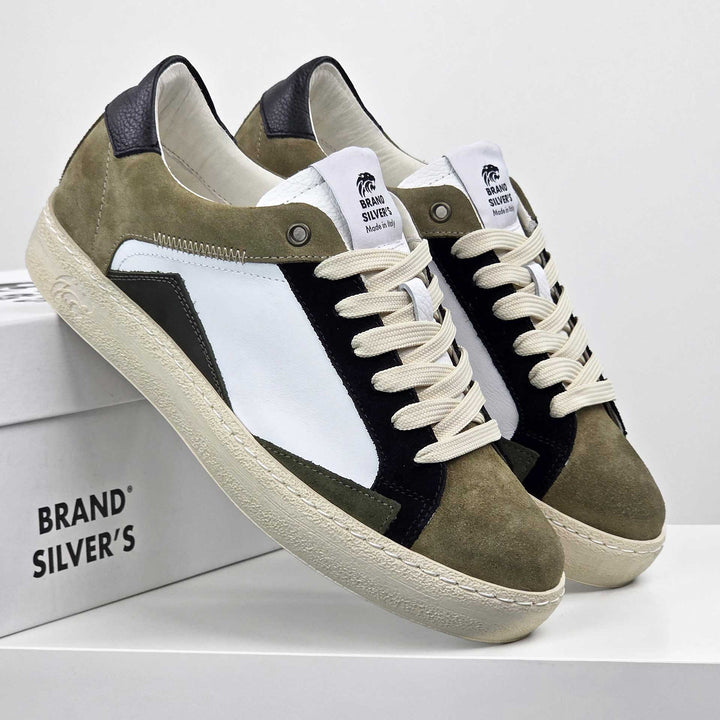 EVAN PELLE BIANCO TAUPE NERO VERDE