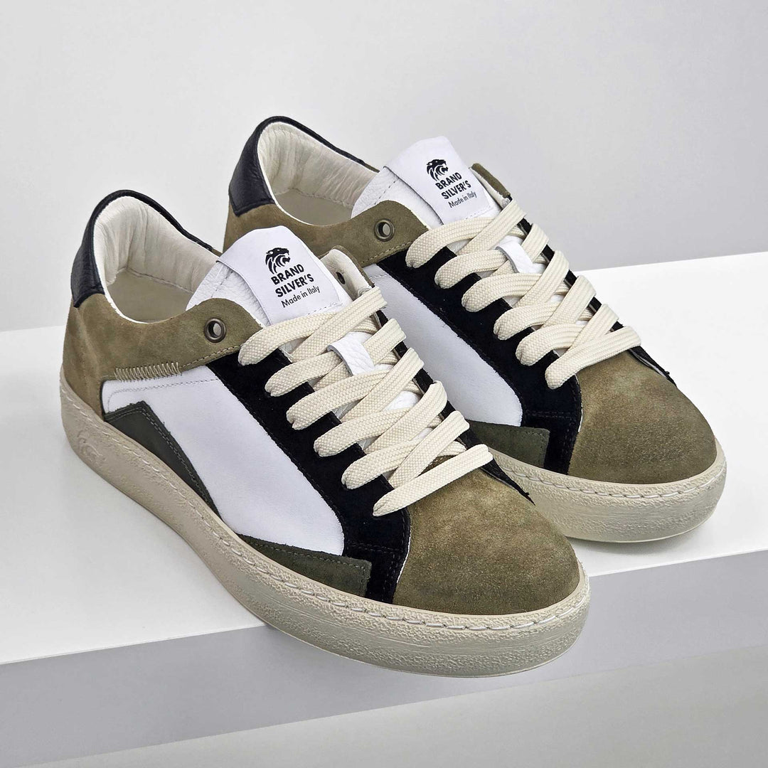 EVAN PELLE BIANCO TAUPE NERO VERDE