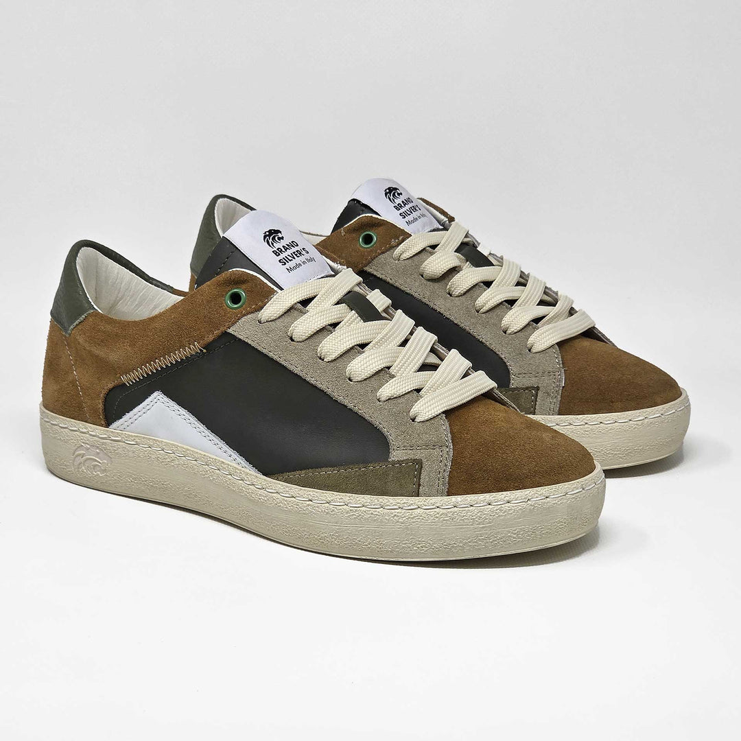 EVAN PELLE VERDE CUOIO BEIGE BIANCO