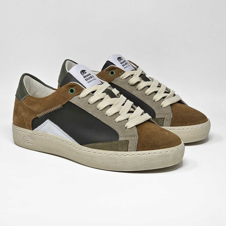 EVAN PELLE VERDE CUOIO BEIGE BIANCO