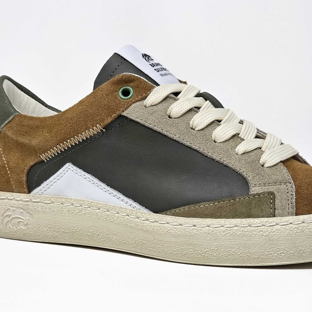 EVAN PELLE VERDE CUOIO BEIGE BIANCO