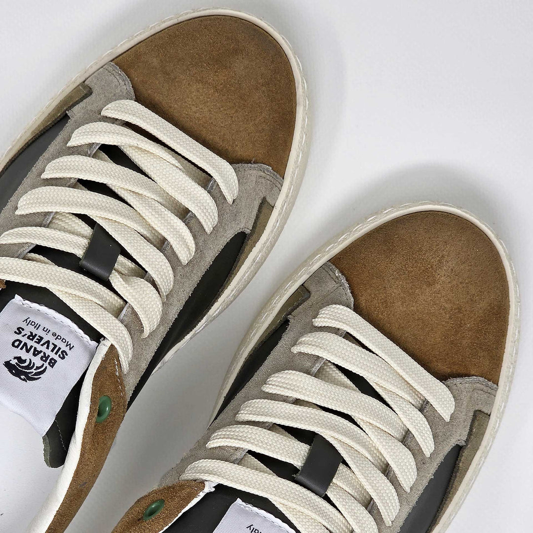 EVAN PELLE VERDE CUOIO BEIGE BIANCO