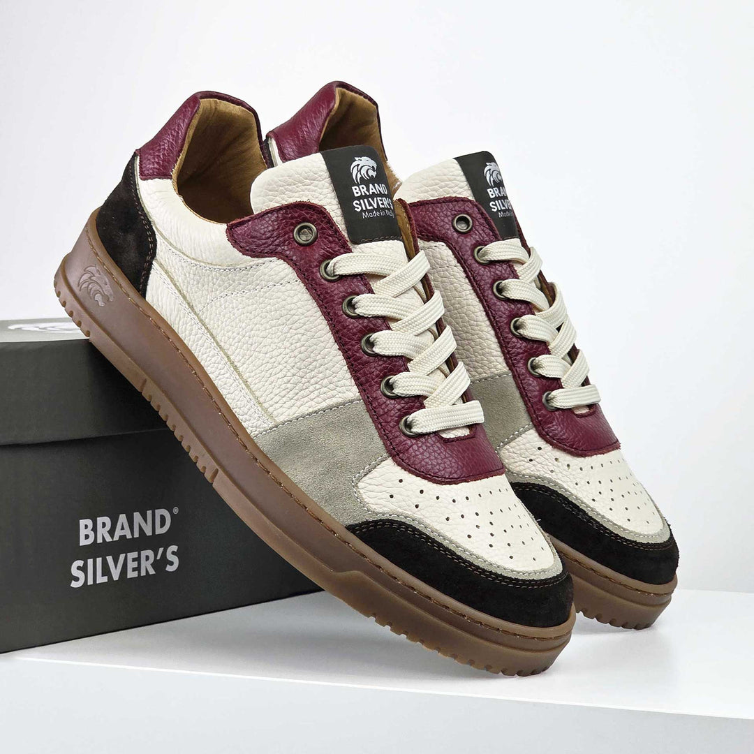 LEWIS PELLE BEIGE BORDEAUX MORO
