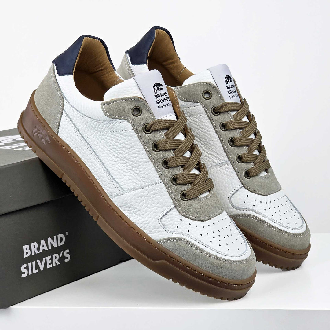 LEWIS PELLE BIANCO BEIGE BLU NAVY
