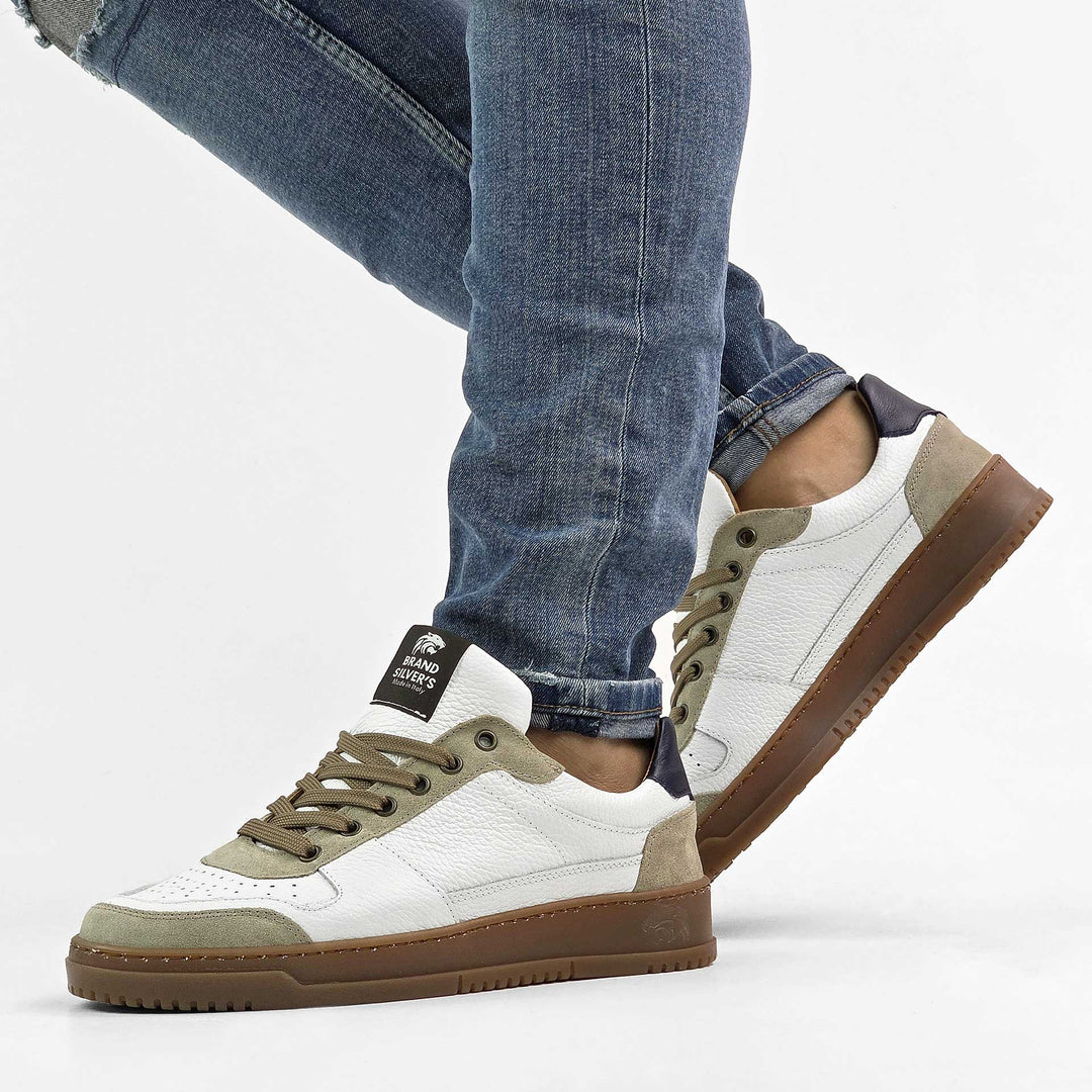 LEWIS PELLE BIANCO BEIGE BLU NAVY