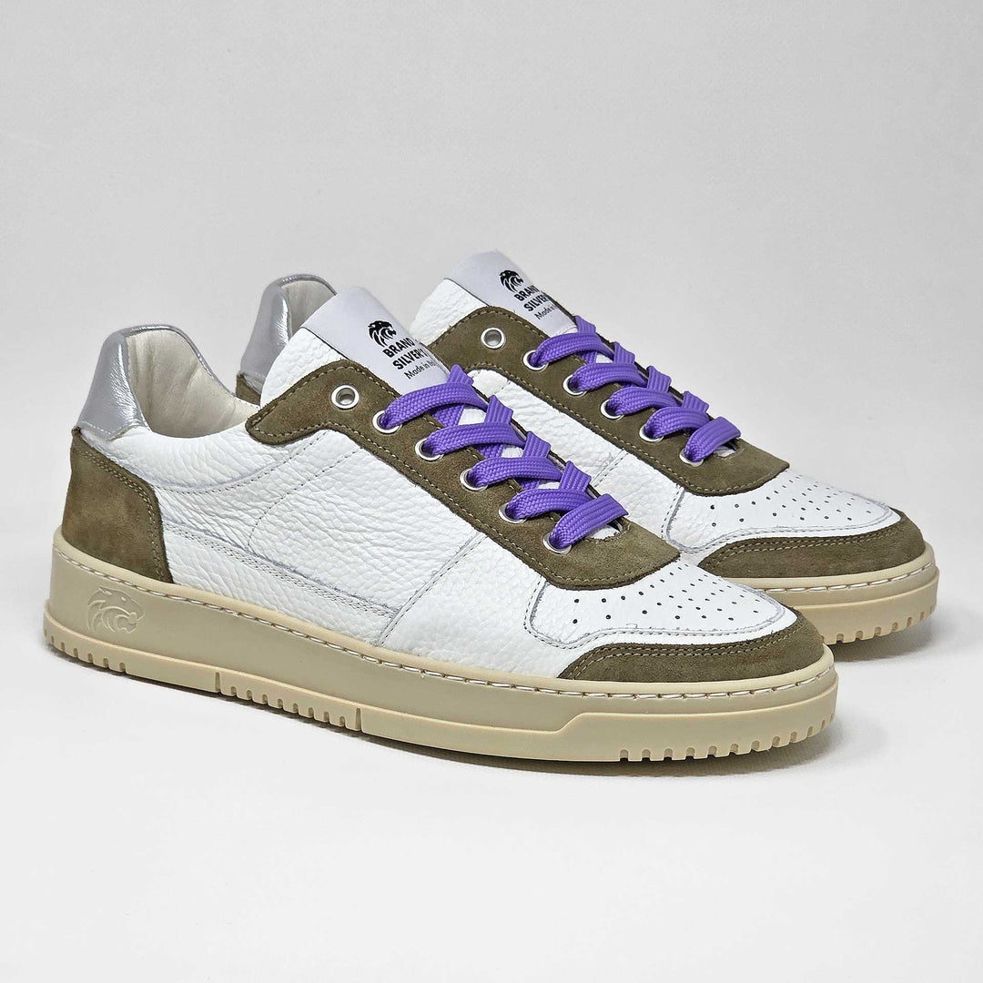 LEWIS PELLE BIANCO TAUPE ARGENTO