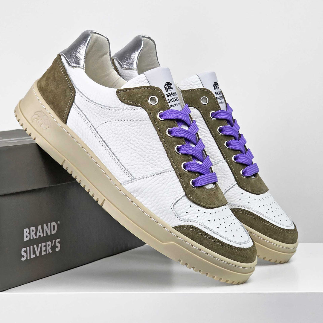 LEWIS PELLE BIANCO TAUPE ARGENTO