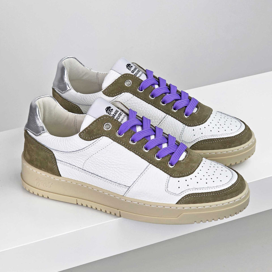 LEWIS PELLE BIANCO TAUPE ARGENTO