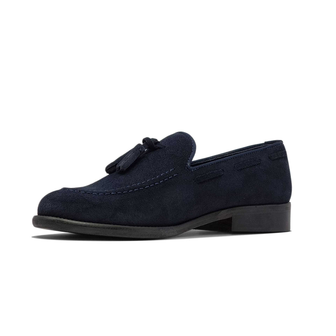 Mocassino Capri con Nappine Camoscio Blu