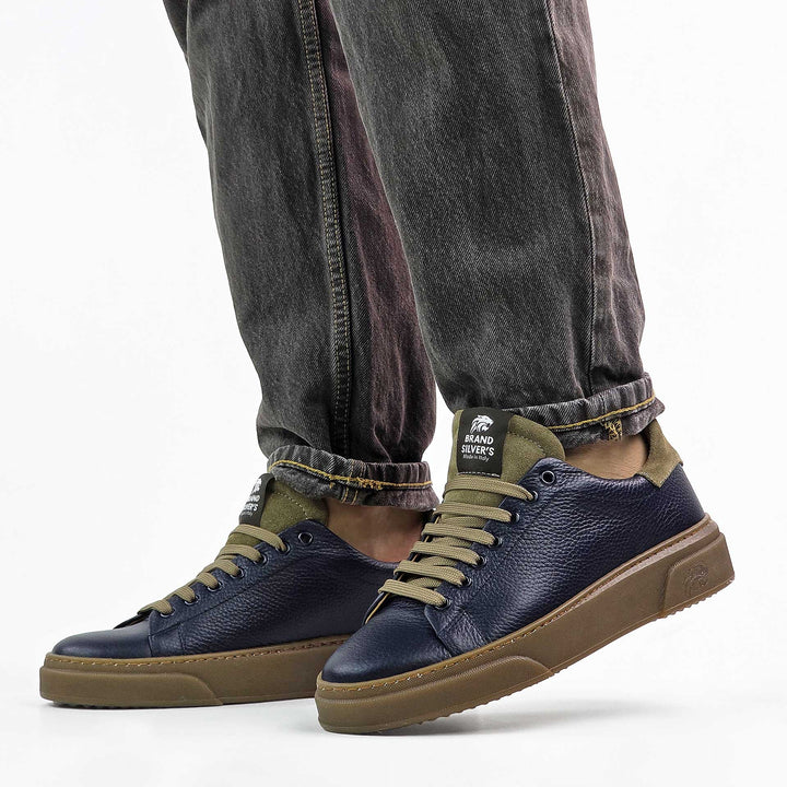 NEVADA PELLE BLU NAVY TAUPE