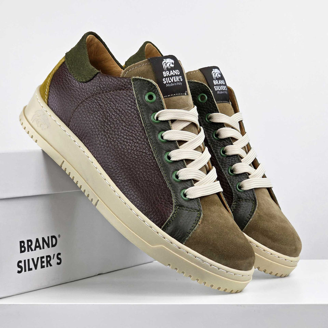 PAUL PELLE CASTAGNA VERDE TAUPE SENAPE