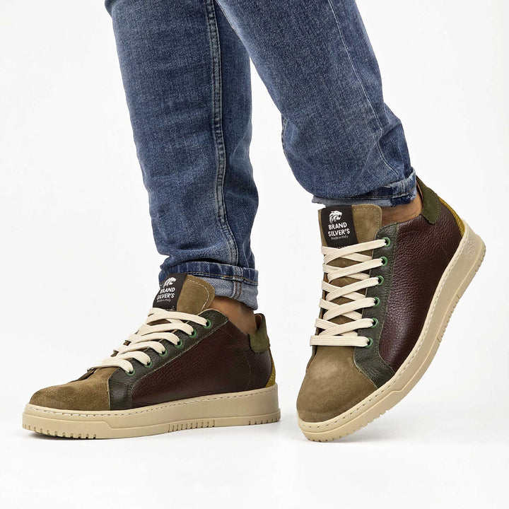 PAUL PELLE CASTAGNA VERDE TAUPE SENAPE