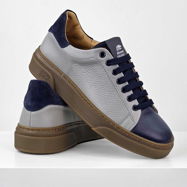 NEVADA PELLE GRIGIO BLU NAVY