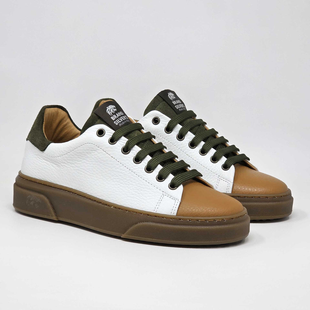 NEVADA PELLE BIANCO VERDE CUOIO