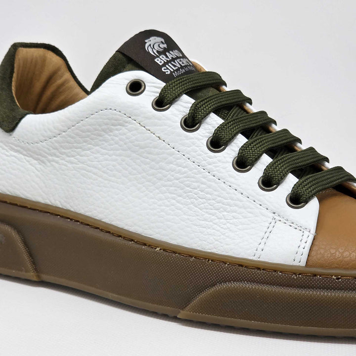 NEVADA PELLE BIANCO VERDE CUOIO