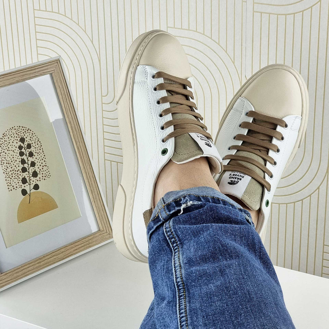 NEVADA PELLE BIANCO BEIGE TAUPE