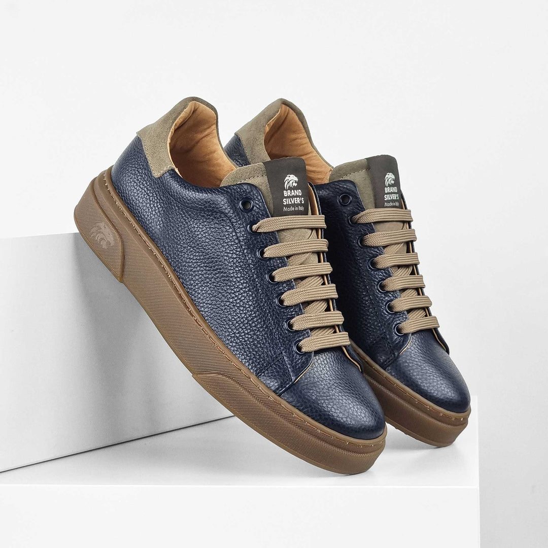 NEVADA PELLE BLU NAVY TAUPE