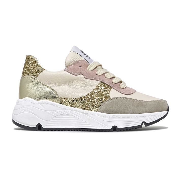 AURORA IN PELLE BEIGE DETTAGLI ORO