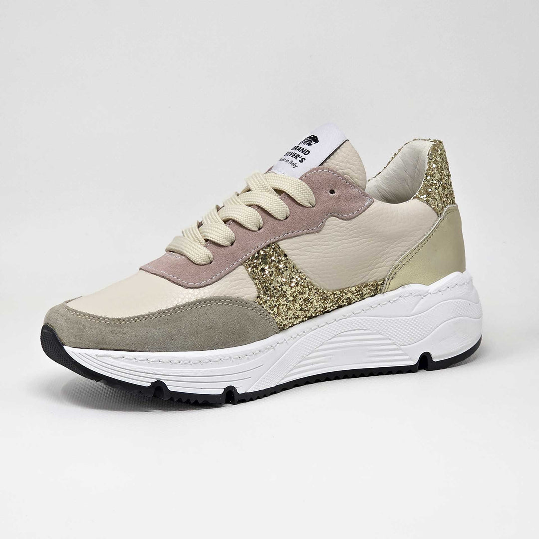 AURORA IN PELLE BEIGE DETTAGLI ORO