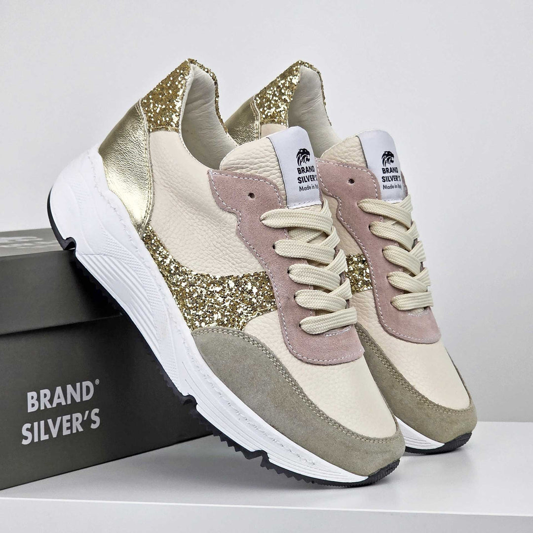 AURORA IN PELLE BEIGE DETTAGLI ORO
