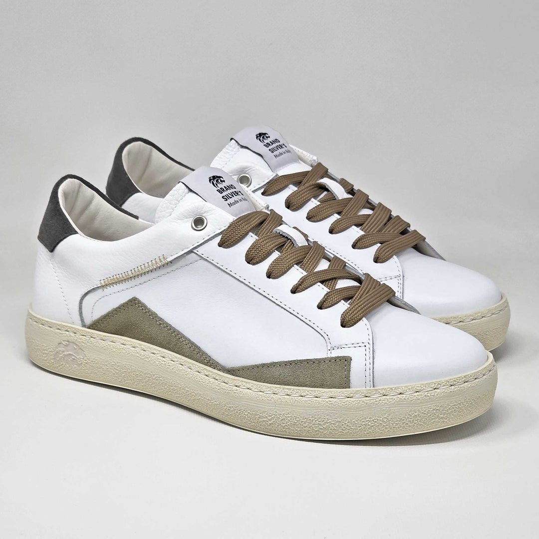 EVAN PELLE BIANCA CAMOSCIO GRIGIO E TORTORA