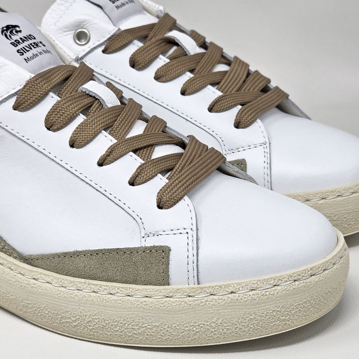 EVAN PELLE BIANCA CAMOSCIO GRIGIO E TORTORA