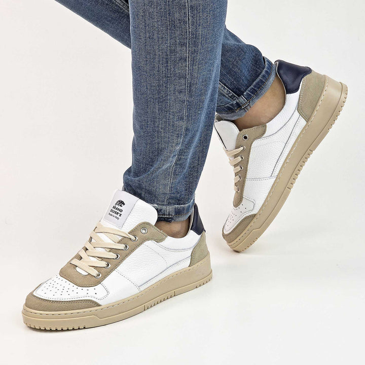 LEWIS BASIC PELLE BIANCA BLU SABBIA