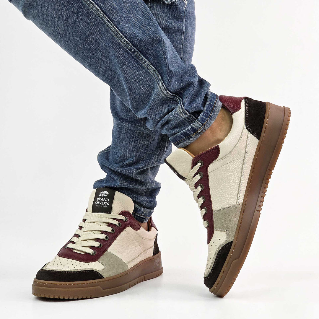LEWIS PELLE BEIGE BORDEAUX MORO