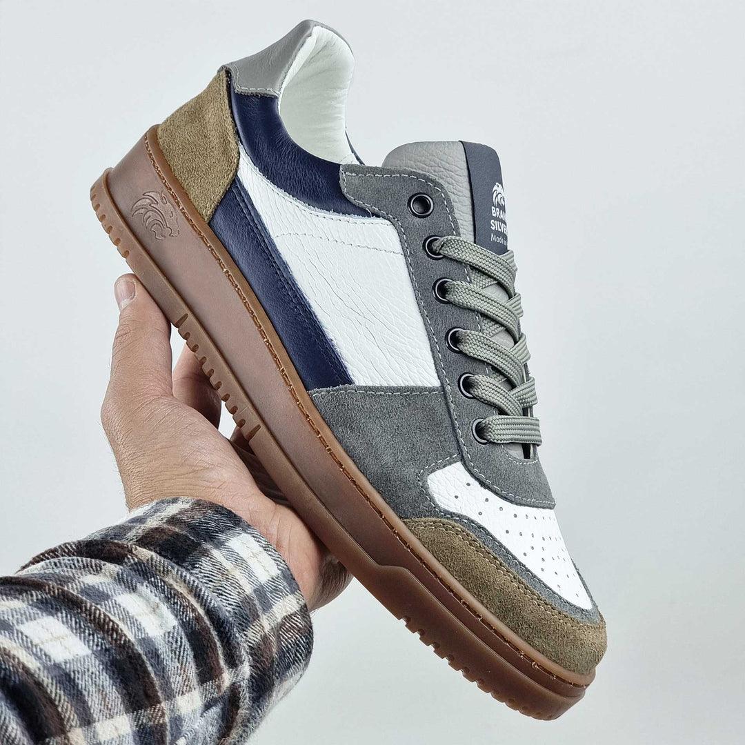 Lewis Suede Grigio Taupe Blu Navy