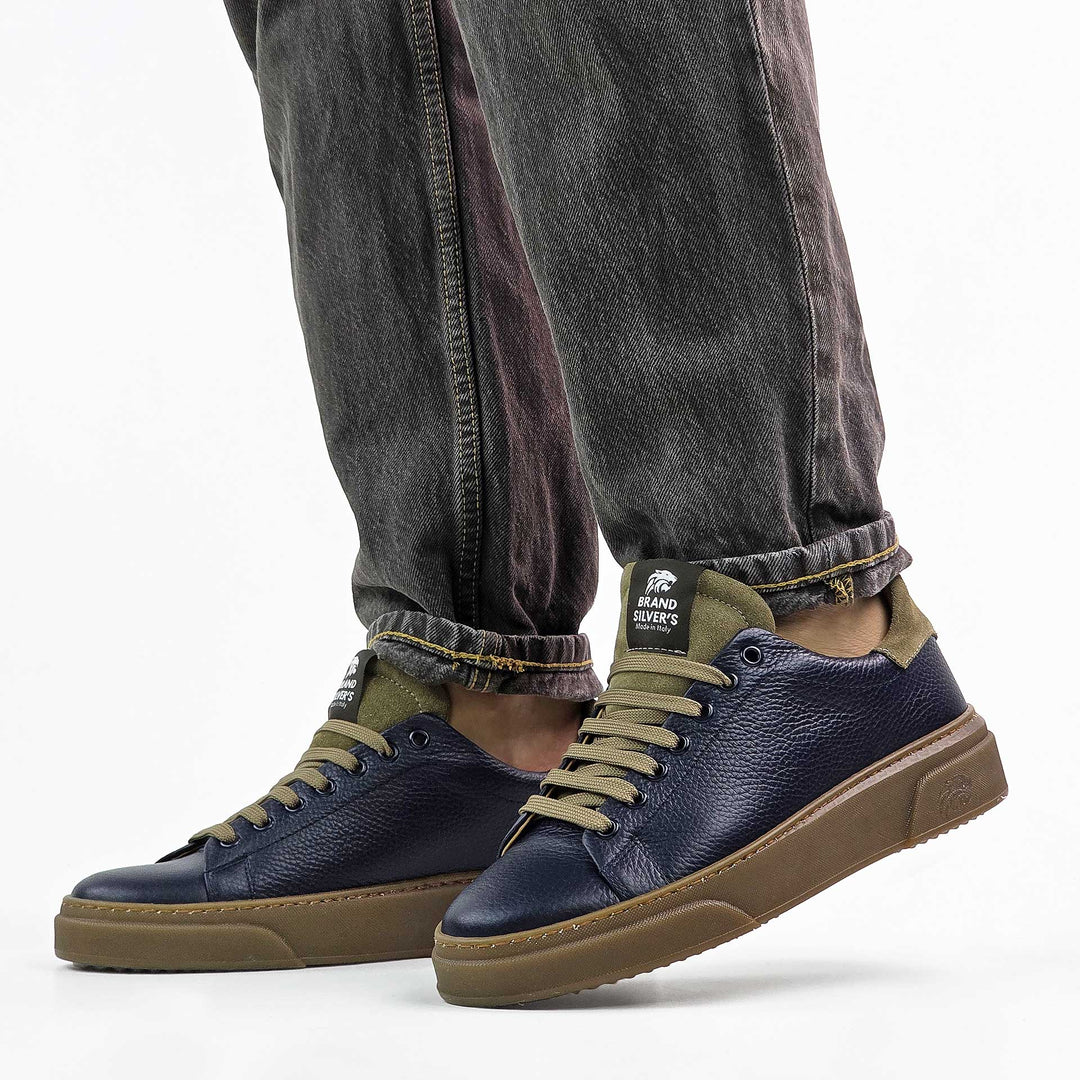 NEVADA PELLE BLU NAVY TAUPE