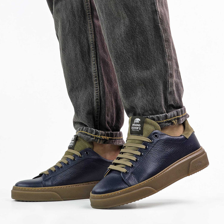 NEVADA PELLE BLU NAVY TAUPE