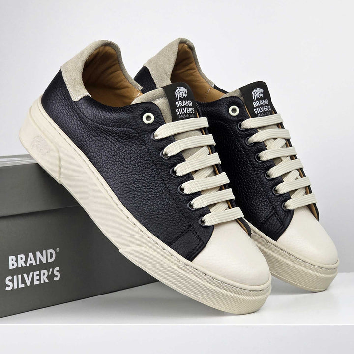 NEVADA IN BLACK BEIGE LEATHER