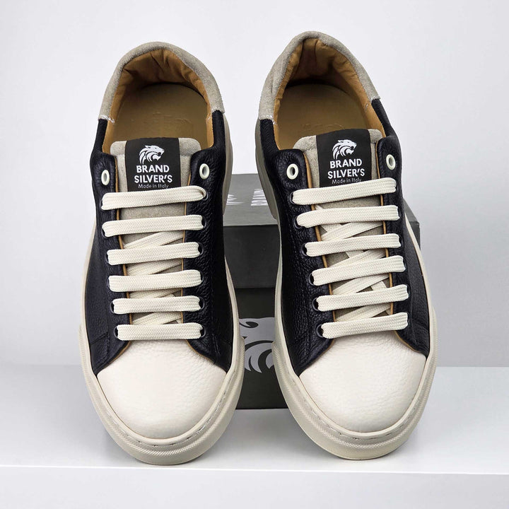 NEVADA IN BLACK BEIGE LEATHER