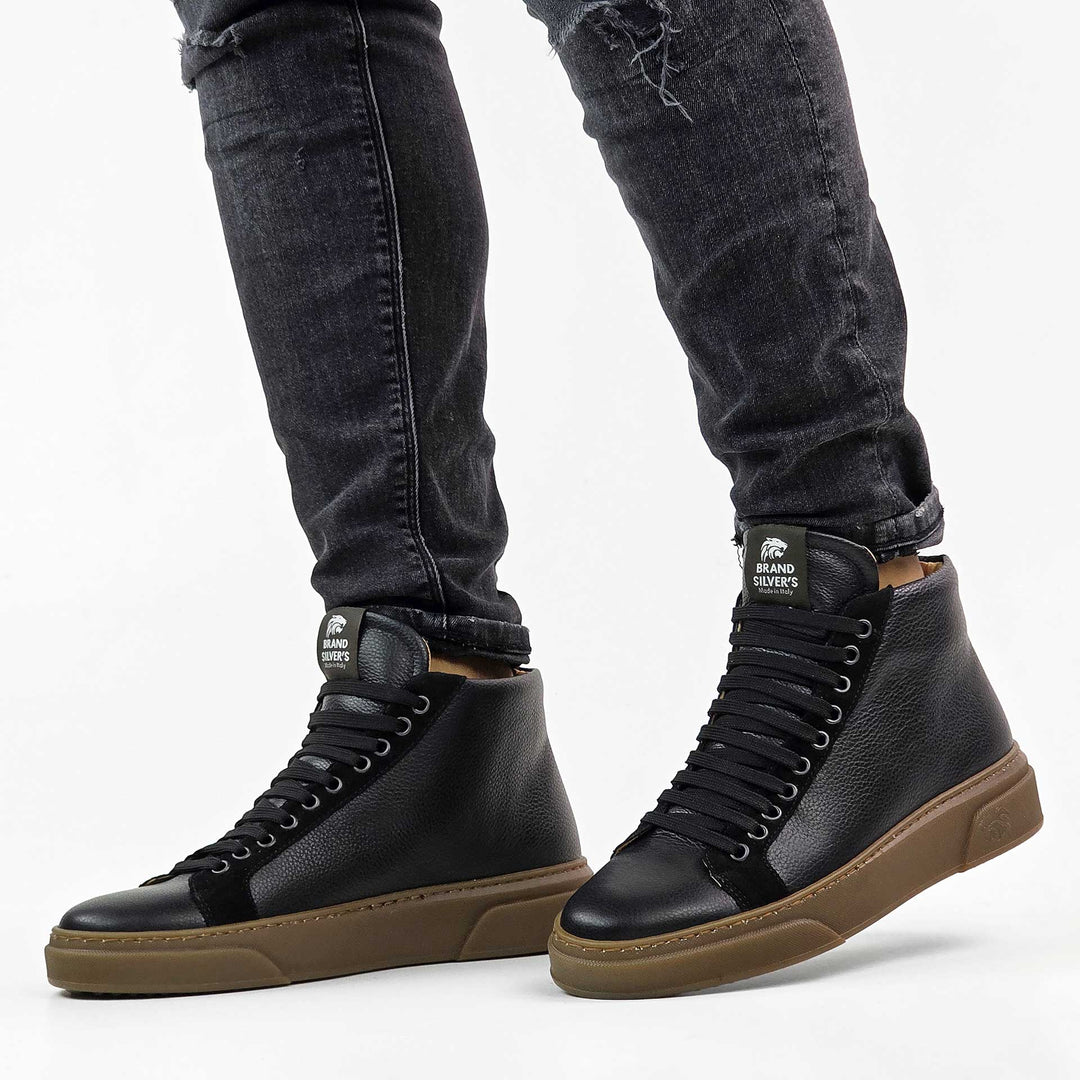 NEVADA BOOT PELLE NERO BLU CASTAGNA BEIGE