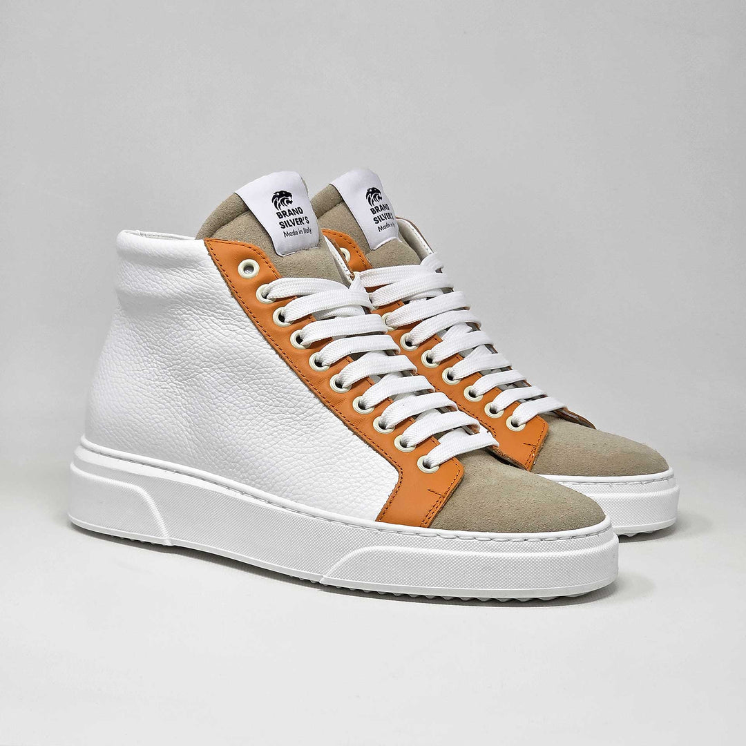 NEVADA BOOT PELLE BIANCA BEIGE ARANCIONE