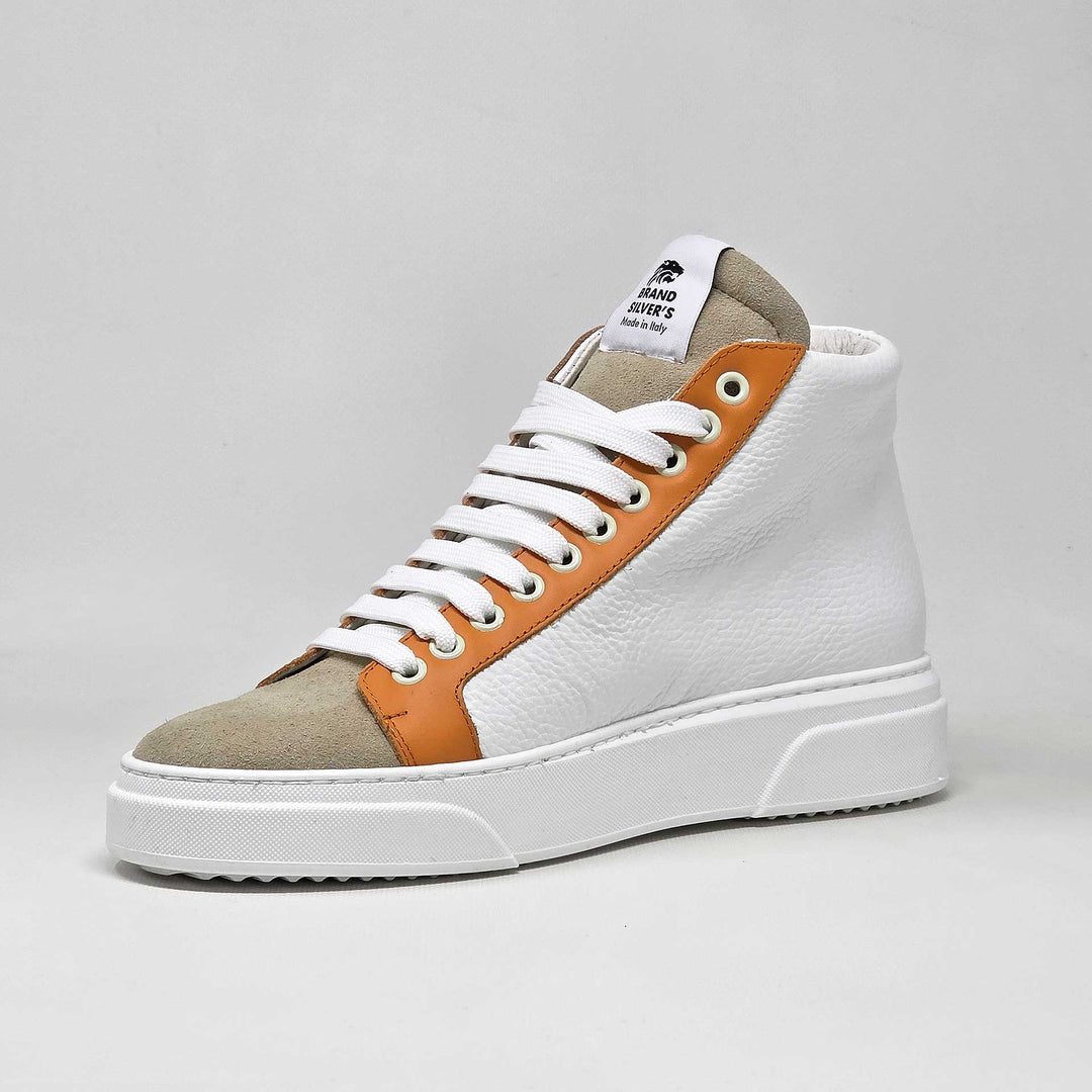 NEVADA BOOT PELLE BIANCA BEIGE ARANCIONE