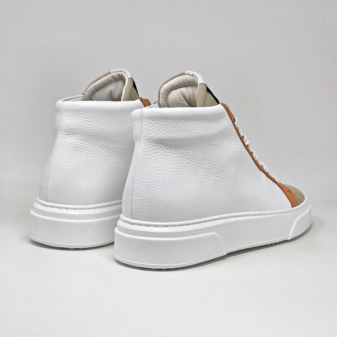 NEVADA BOOT PELLE BIANCA BEIGE ARANCIONE