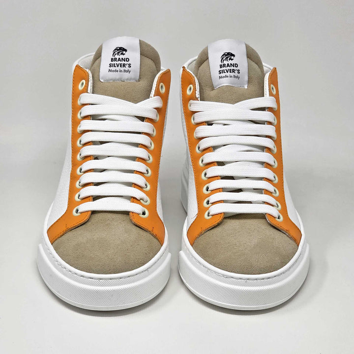 NEVADA BOOT PELLE BIANCA BEIGE ARANCIONE