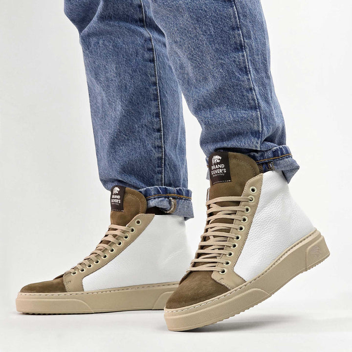 NEVADA BOOT PELLE BIANCA TAUPE BEIGE