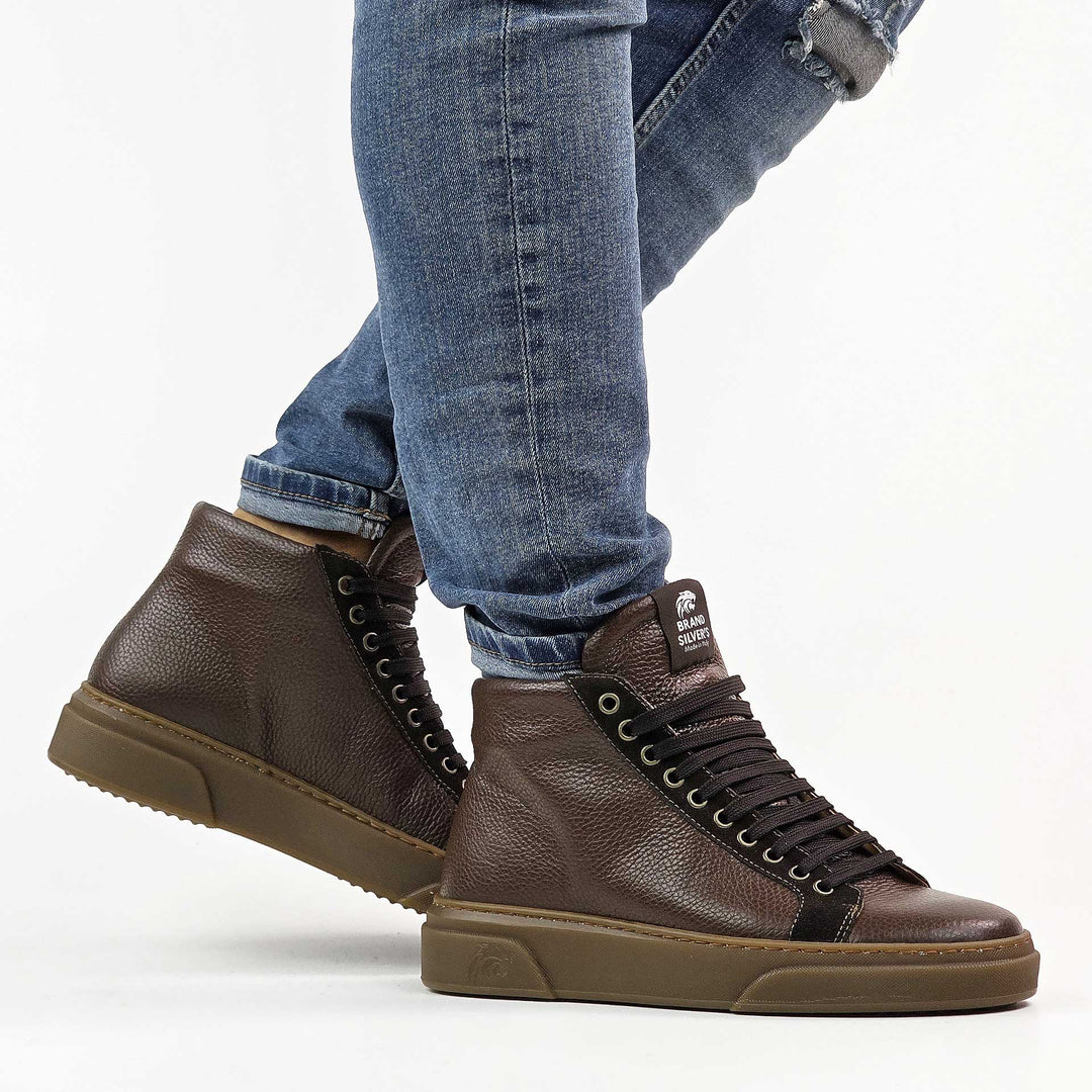 NEVADA BOOT PELLE NERO BLU CASTAGNA BEIGE