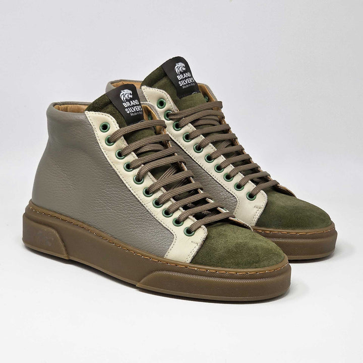 NEVADA BOOT PELLE TAUPE VERDE BEIGE