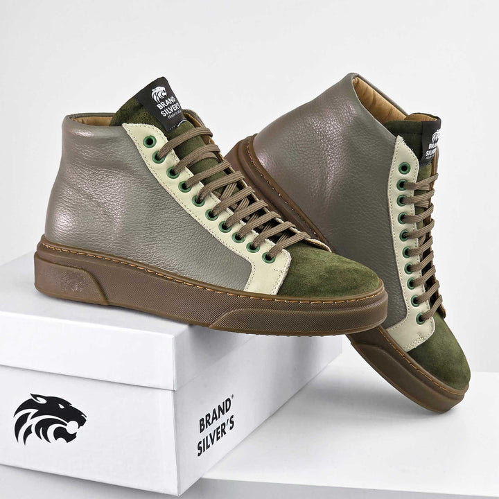 NEVADA BOOT PELLE TAUPE VERDE BEIGE
