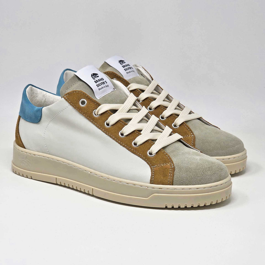 PAUL PELLE BEIGE CUOIO AZZURRO