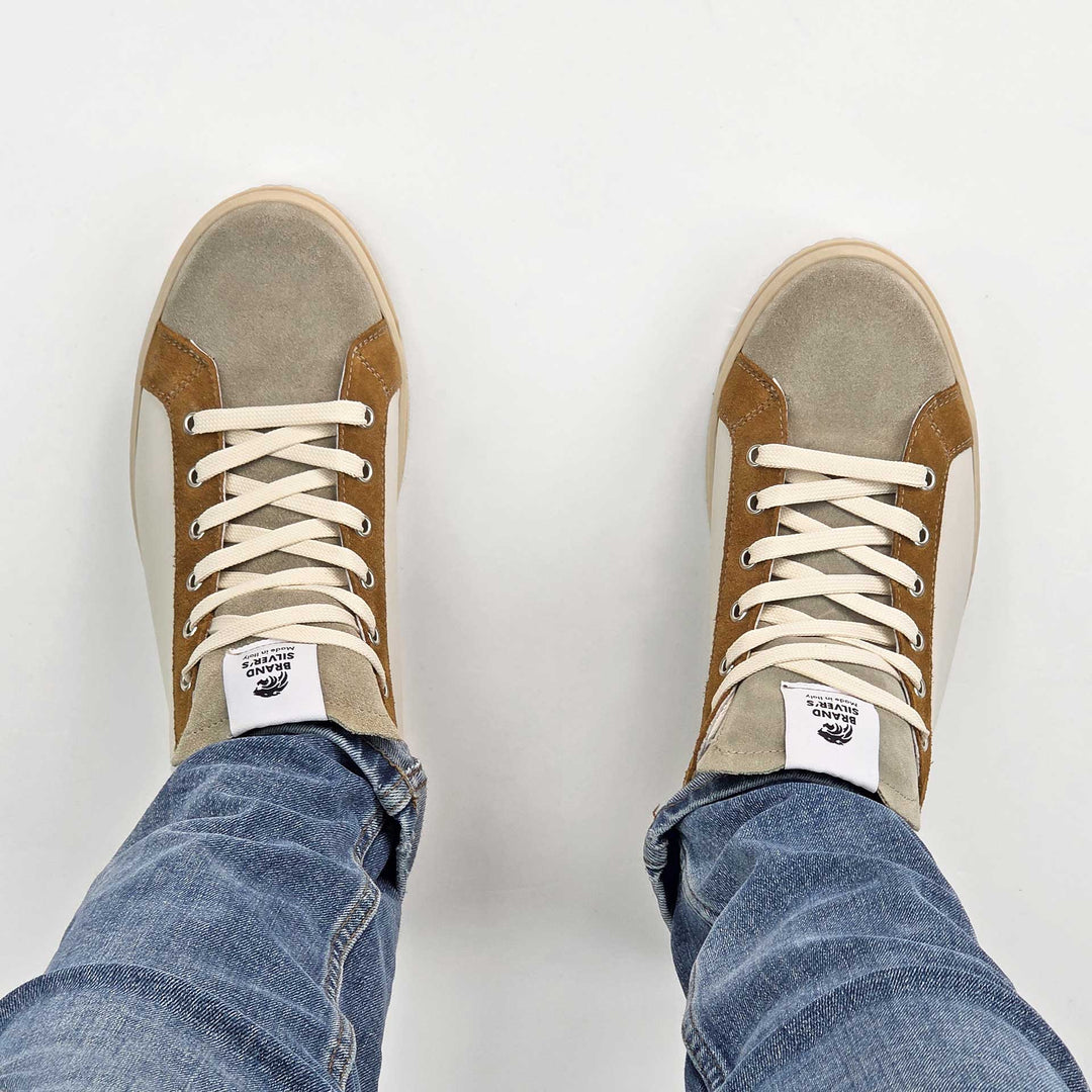 PAUL PELLE BEIGE CUOIO AZZURRO